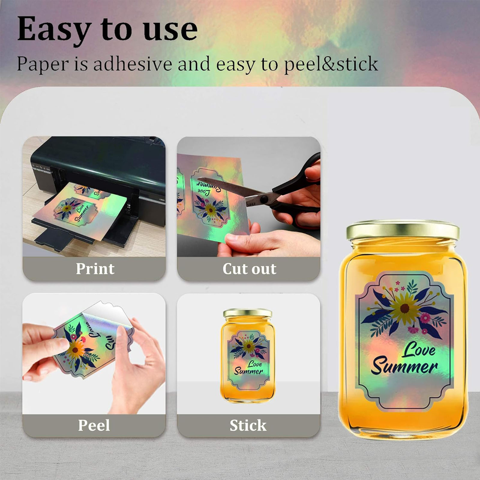 10sheets A4 Holographic Printa - Commercial Vinyl Printing ulasan dan harga