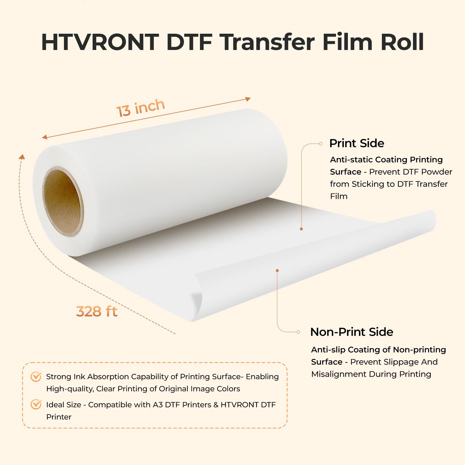 HTVRONT DTF Transfer Film Roll - Dtf Film Roll A3 ulasan dan harga