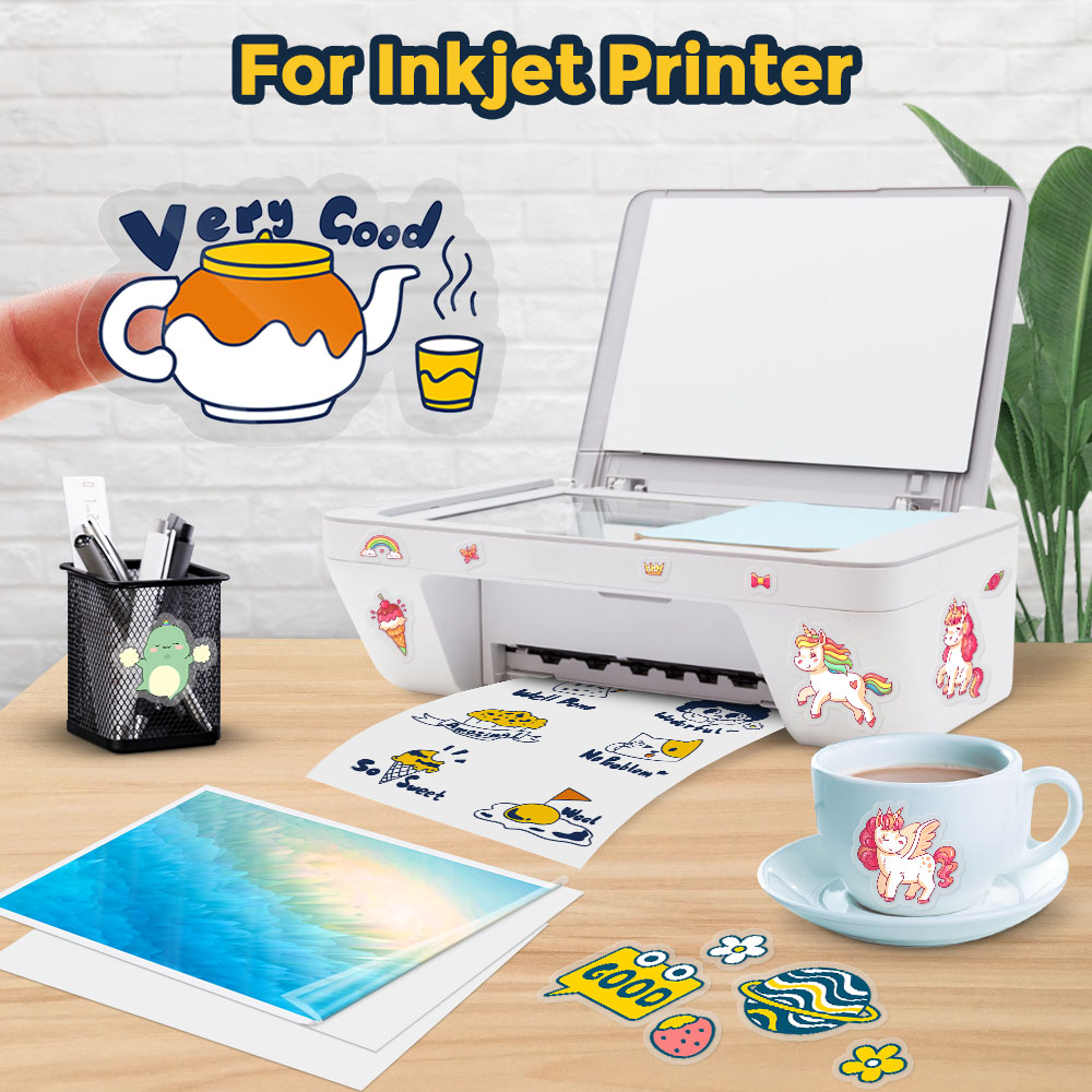 10 Sheets Transparent Printabl - Commercial Vinyl Printing ulasan dan harga