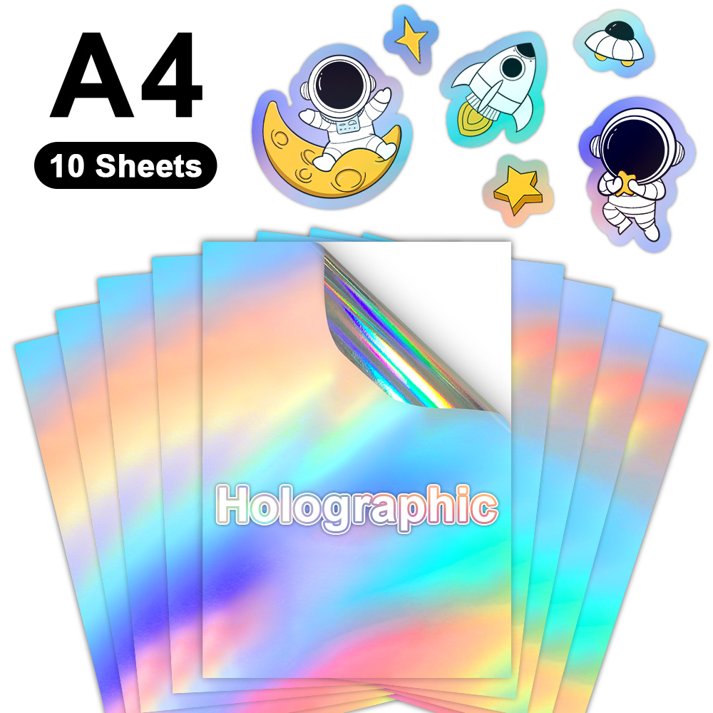 10 Sheets Holographic Printabl - Commercial Vinyl Printing ulasan dan harga