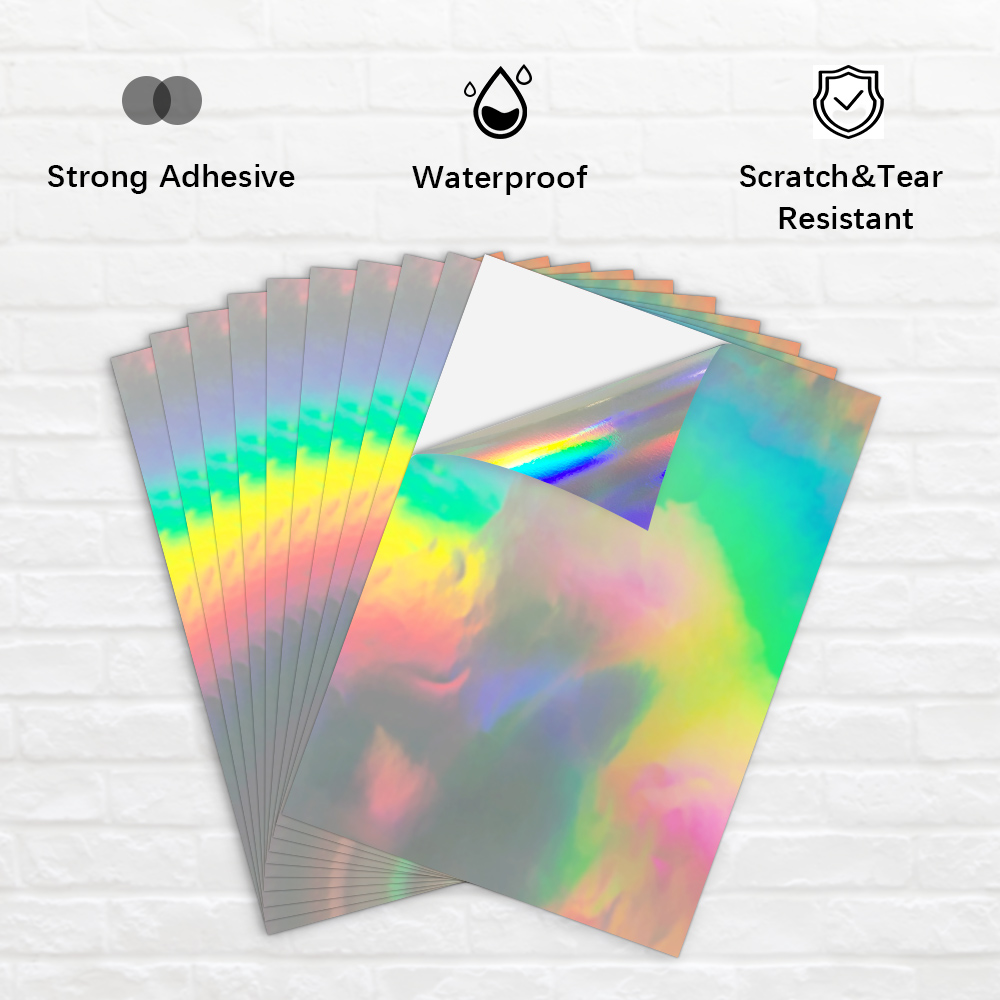 10 Sheets Holographic Printabl - Commercial Vinyl Printing ulasan dan harga