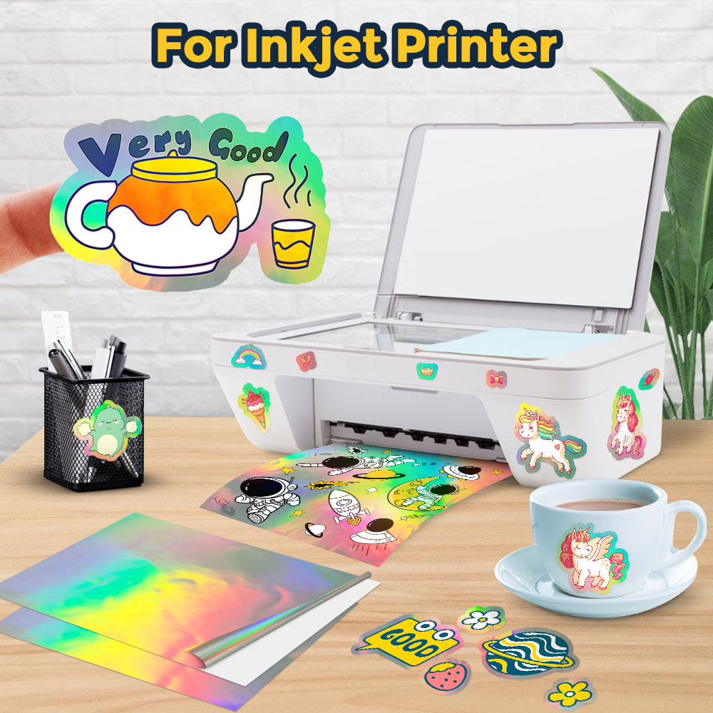 10 Sheets Holographic Printabl - Commercial Vinyl Printing ulasan dan harga
