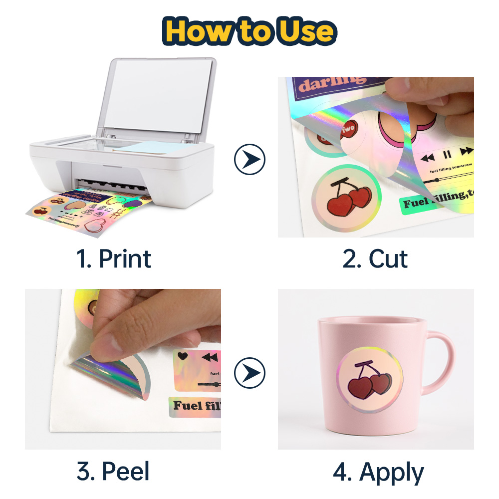 10 Sheets Holographic Printabl - Commercial Vinyl Printing ulasan dan harga